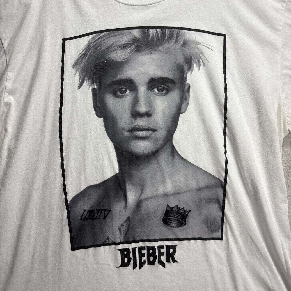 Justin Bieber Tour T-Shirt size XXL (48 x 30 inches) short sleeve lightweight - Picture 2 of 6
